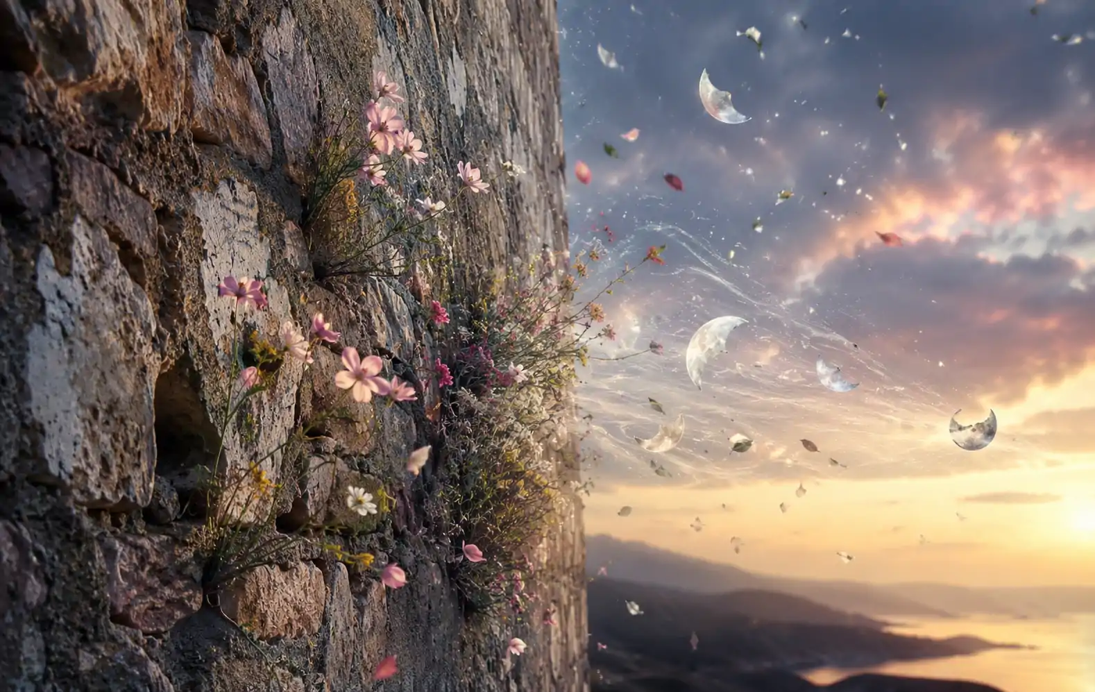 Imagen poética del poema Te recuerdo en la geometría del viento